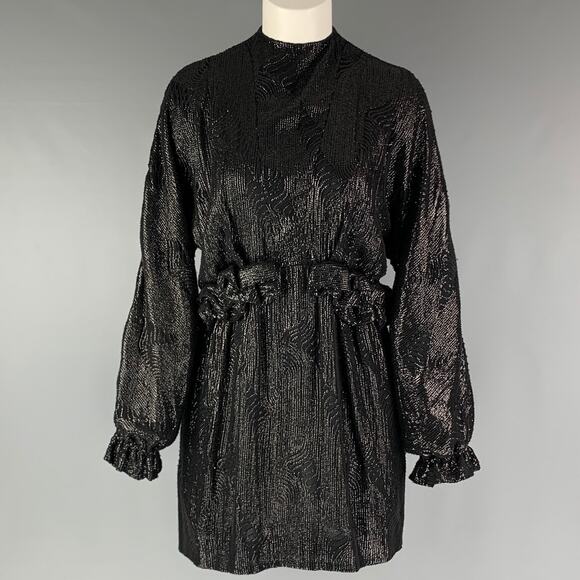 DRIES VAN NOTEN Size 2 Black Viscose Sequined Mini Dress - Picture 1 of 5